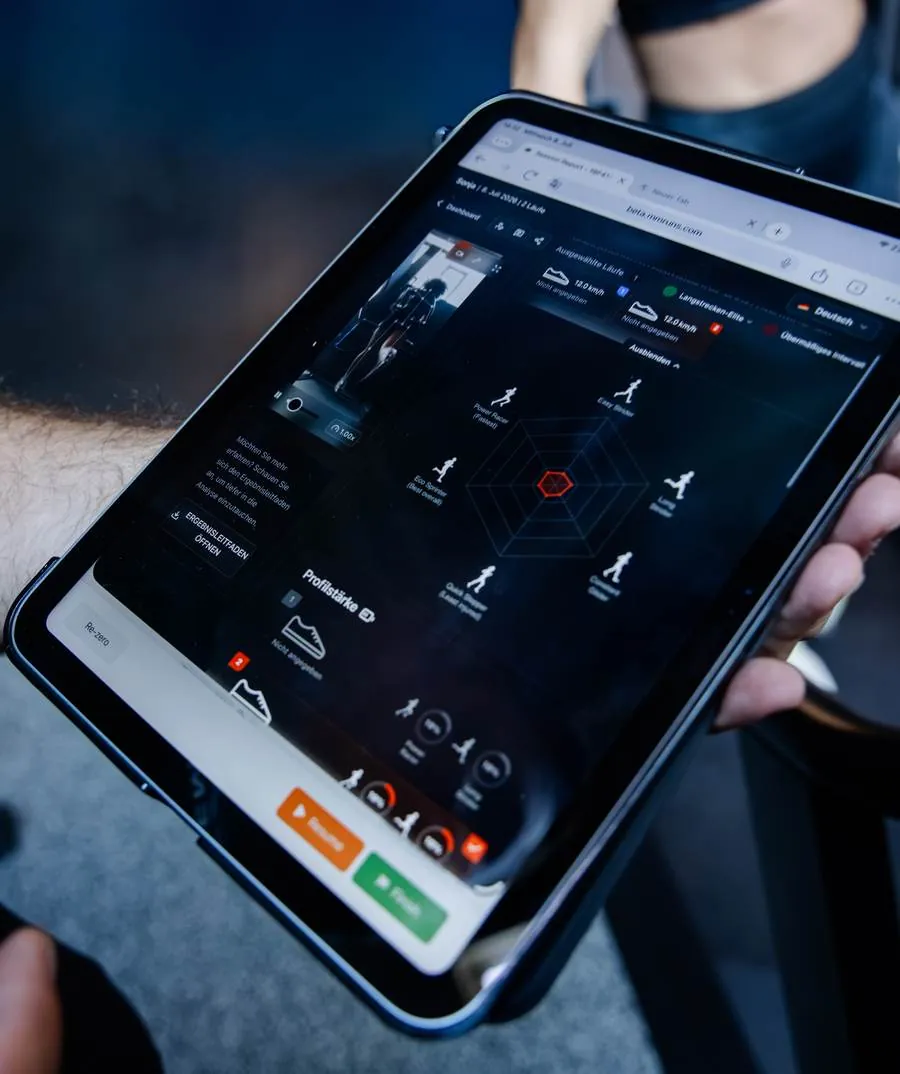 MotionMetrix Report auf iPad — Laufprofil Berlin